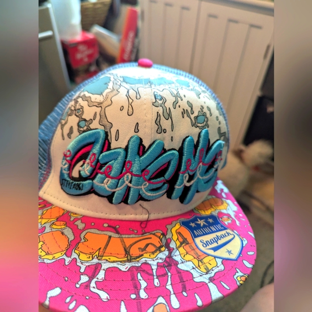NWT Dim Mak Steve AOkI Cake Me Trucker Design Hat Autographed On Brim